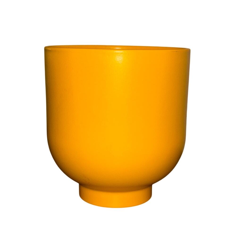 Vintage Modern Ikea Dromsk Plant Pot Yellow Footed Vase 7 inch RARE Made Poland